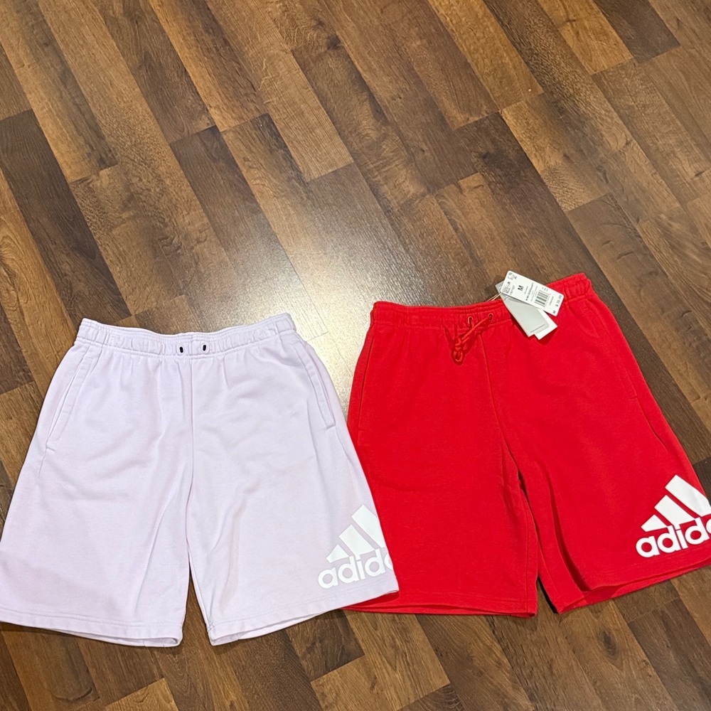 adidas Men's Athletic Shorts in Red and Light Purple